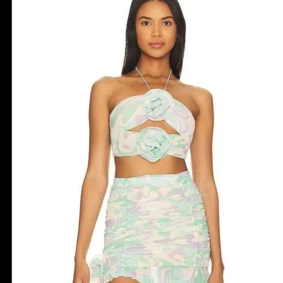 Majorelle White Yesenia Crop Top Small - Picture 1 of 3